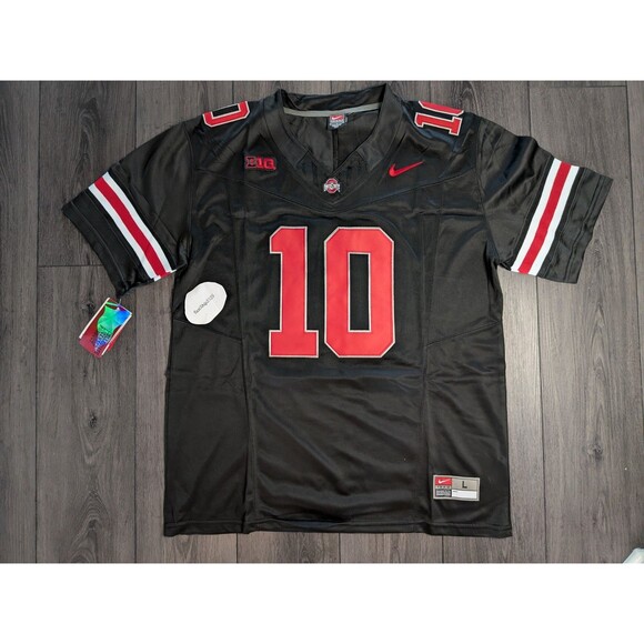 Julian Sayin #10 Ohio Buckeyes 🏈 Stitched Jersey BLACKOUT Men's Large - Picture 1 of 3